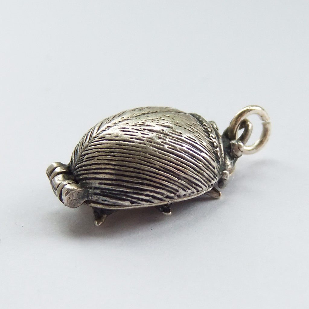 Beetle Charm Sterling Silver Opens to Beatles