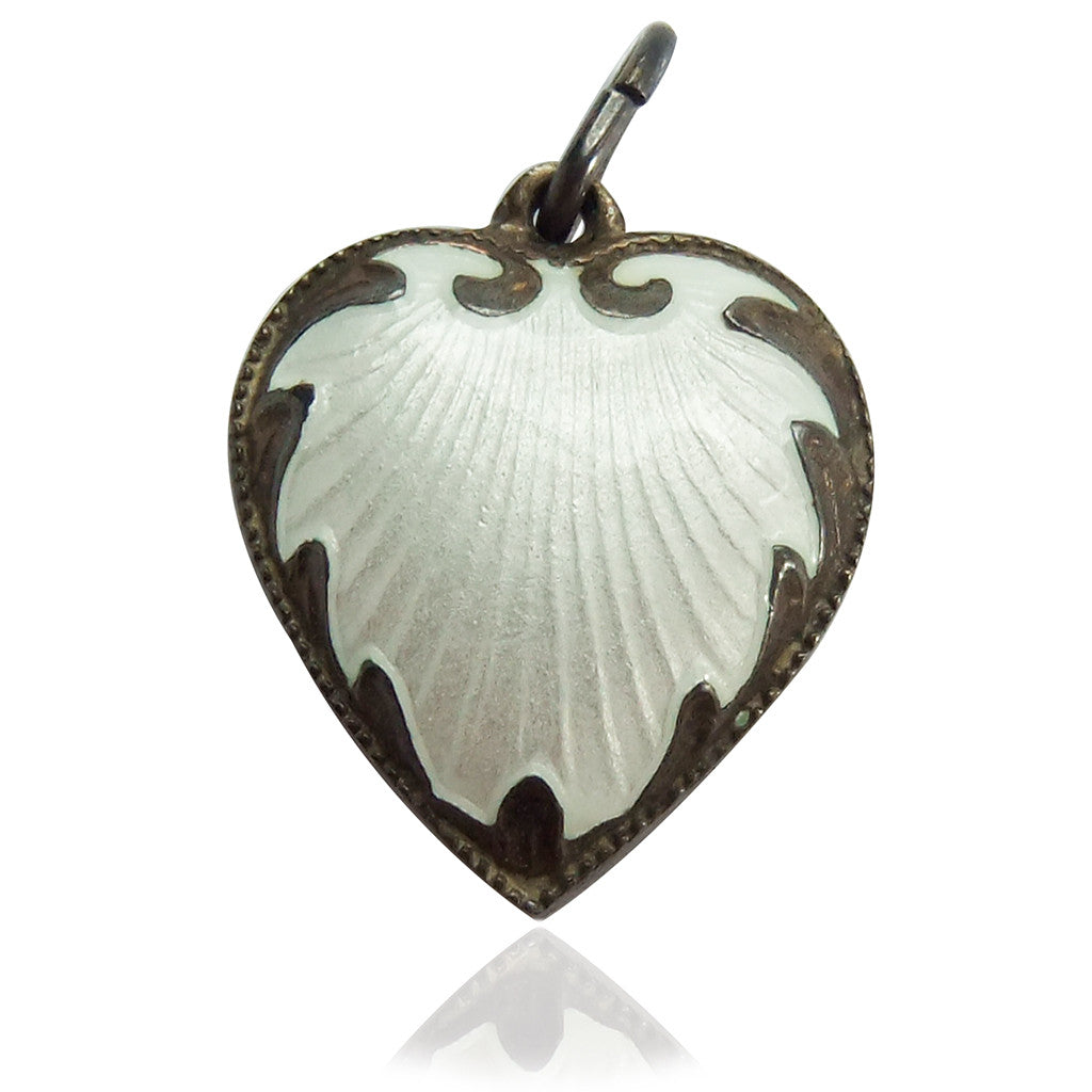 Vintage Norwegian Enamel Puffy Heart Charm