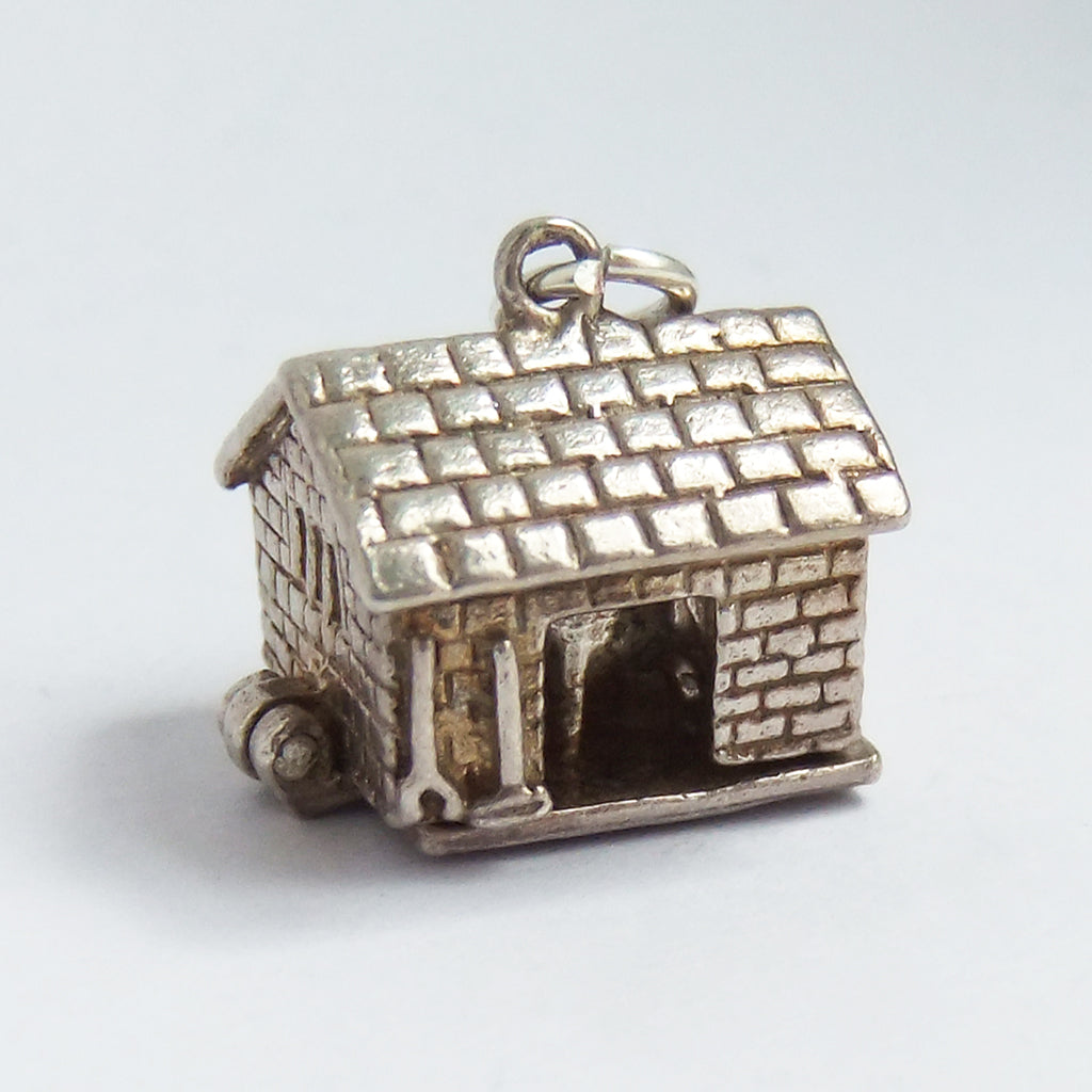 Vintage Nuvo Opening Cattle Shed Sterling Silver Charm