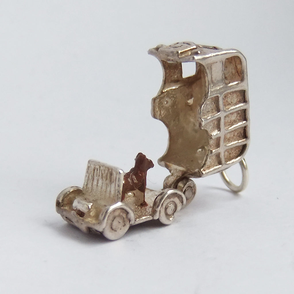 Vintage Nuvo Opening Horse Truck Sterling Silver Charm