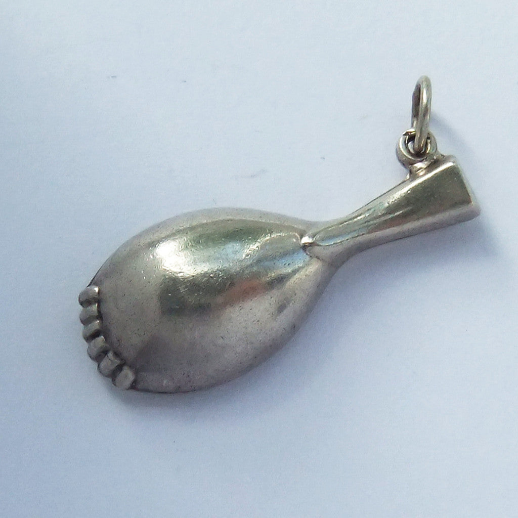 Vintage Silver Lute Charm