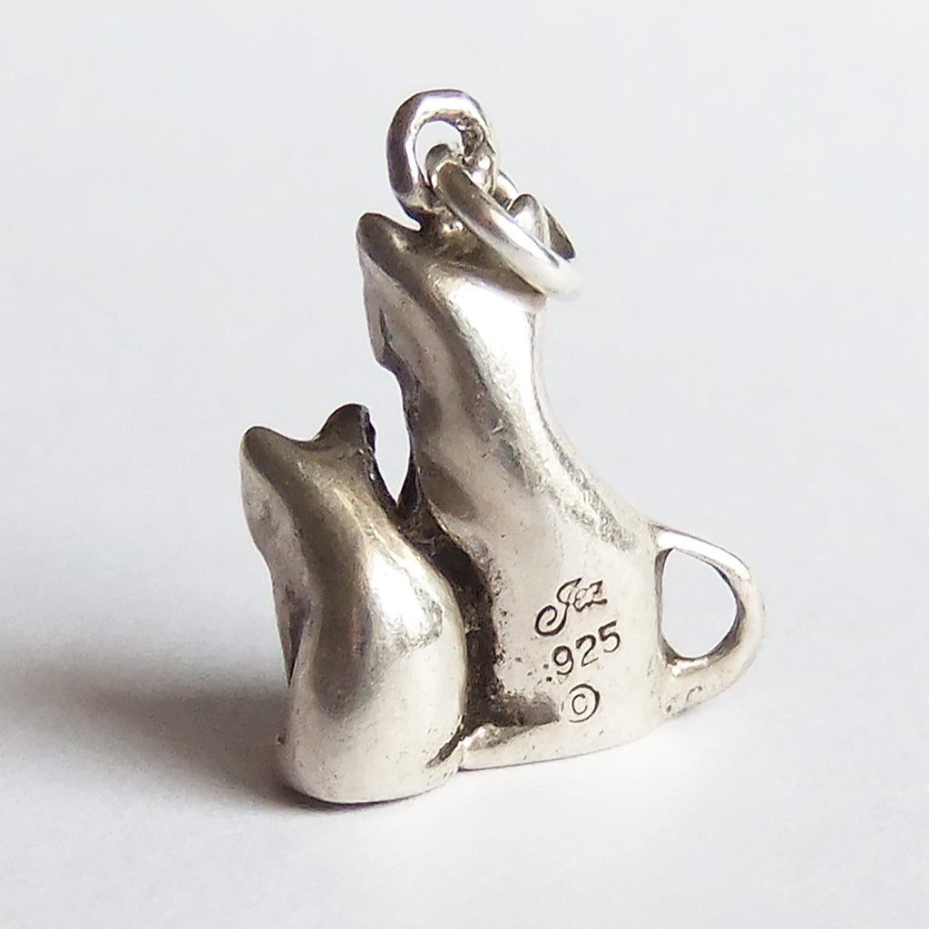 Vintage Cat and Kitten Charm by Jez