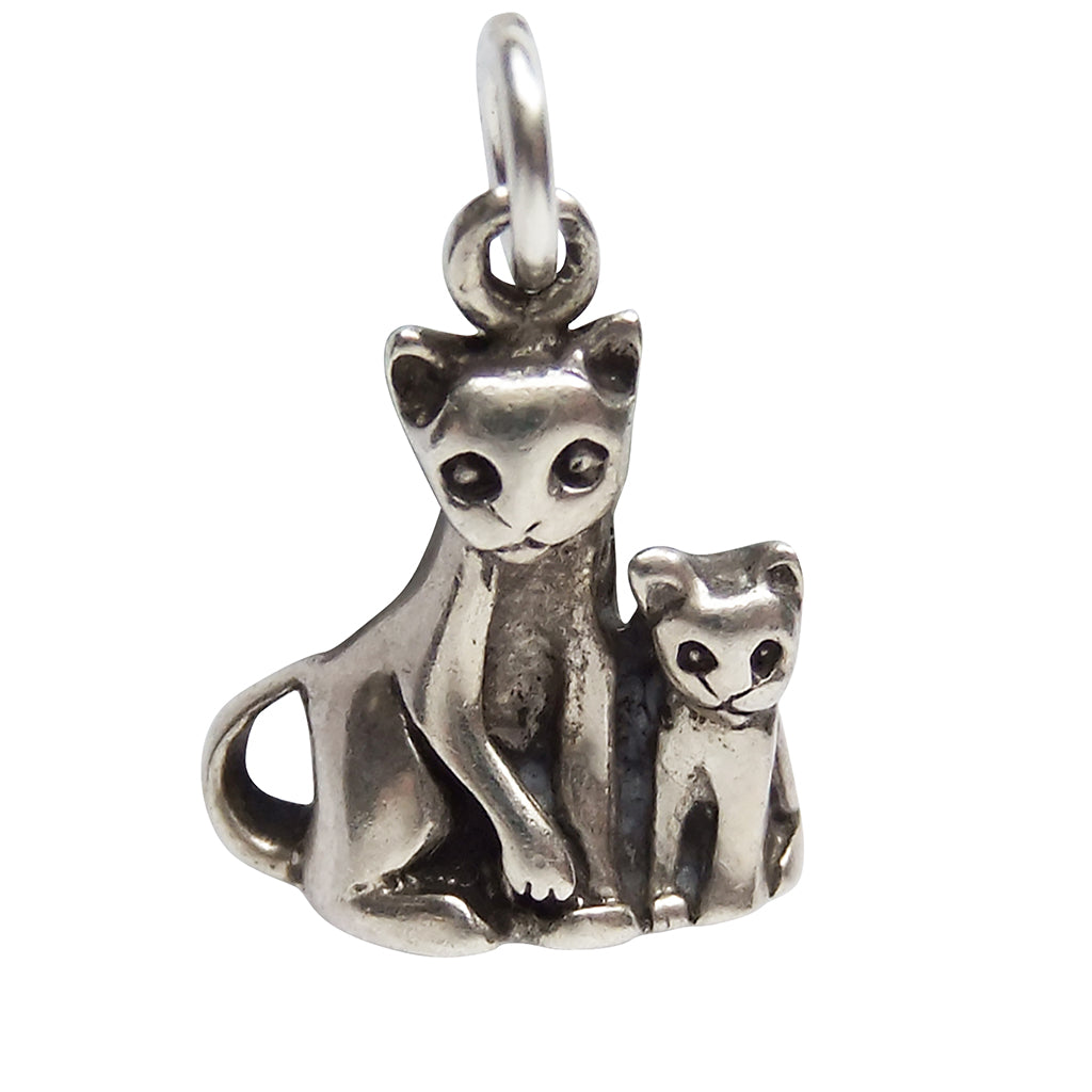 Vintage Cat and Kitten Charm by Jezlaine