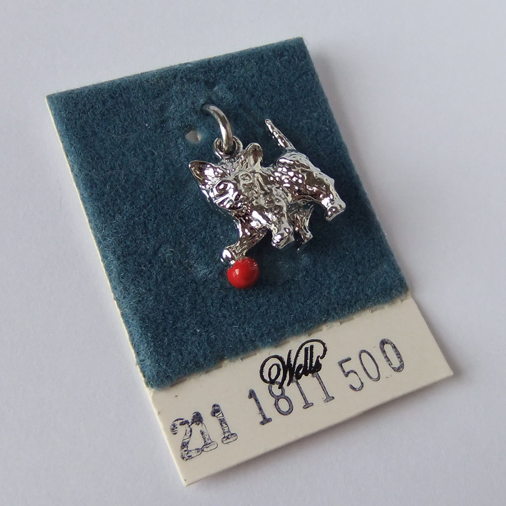 Vintage Wells Kitten and Red Ball Cat Charm