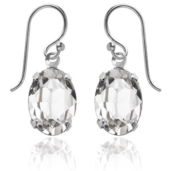 oval earrings with swarovski crystal | choice of colours crystal