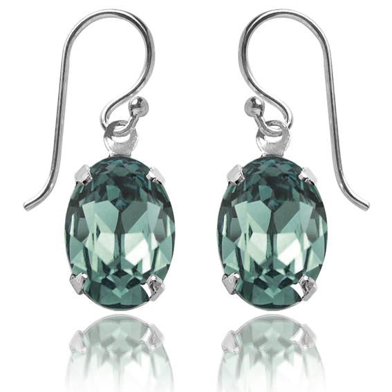 oval earrings with swarovski crystal | choice of colours erinite