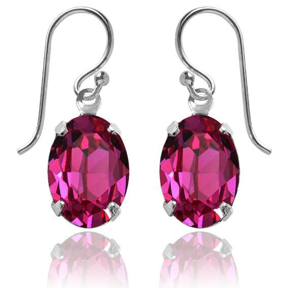 oval earrings with swarovski crystal | choice of colours