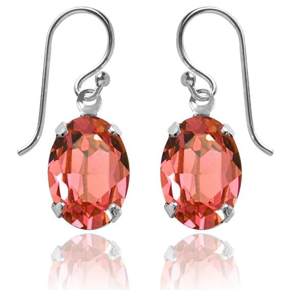 oval earrings with swarovski crystal | choice of colours padparadscha