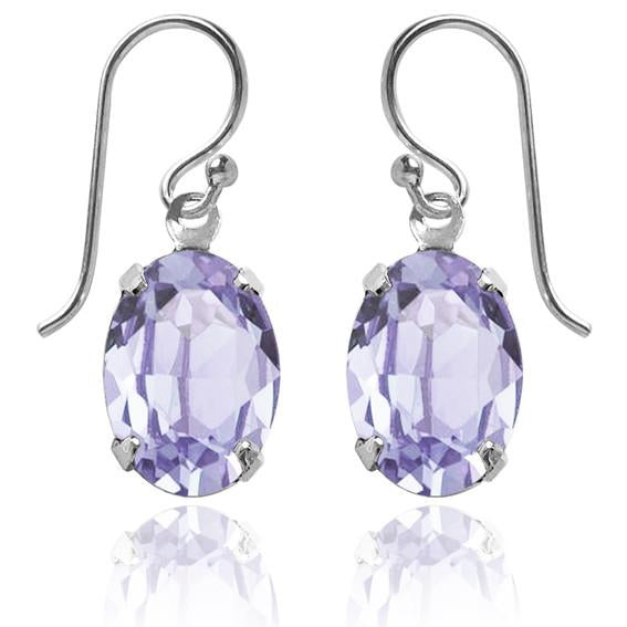 oval earrings with swarovski crystal | choice of colours provence lavender