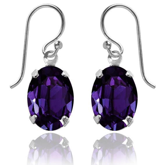 oval earrings with swarovski crystal | choice of colours purple velvet