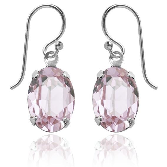 oval earrings with swarovski crystal | choice of colours rosaline