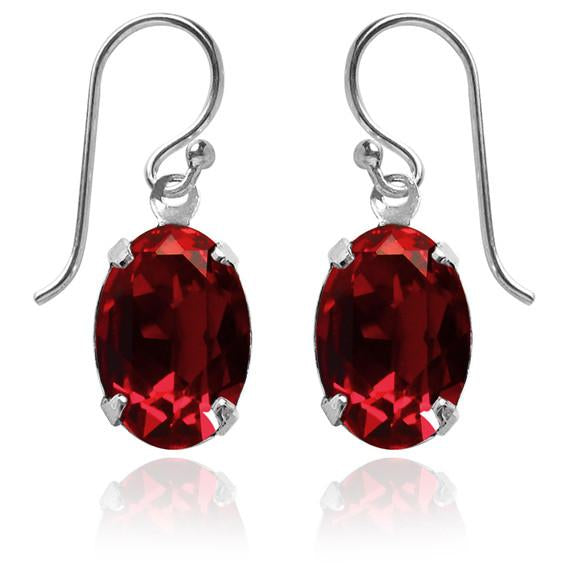oval earrings with swarovski crystal | choice of colours siam