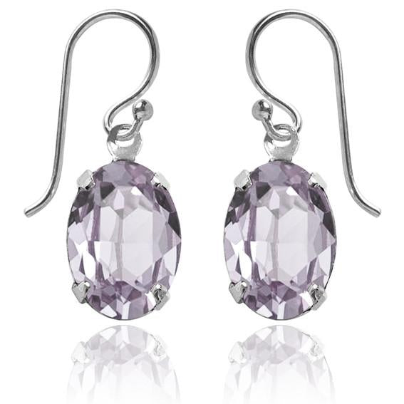 oval earrings with swarovski crystal | choice of colours smoky mauve