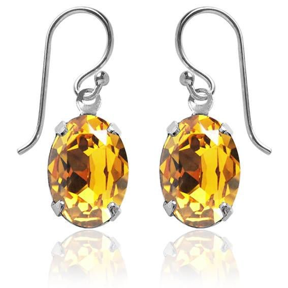 oval earrings with swarovski crystal | choice of colours sunflower