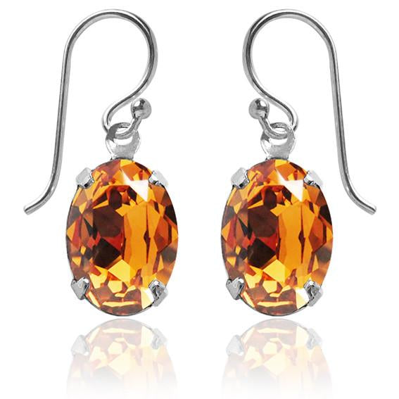 oval earrings with swarovski crystal | choice of colours topaz