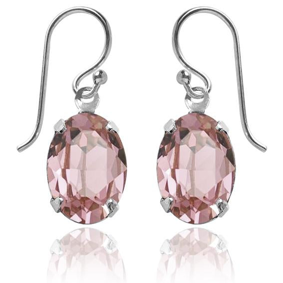 oval earrings with swarovski crystal | choice of colours vintage rose