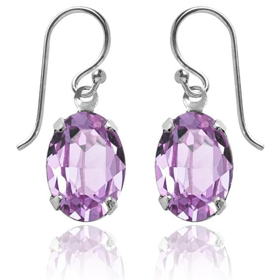 oval earrings with swarovski crystal | choice of colours violet