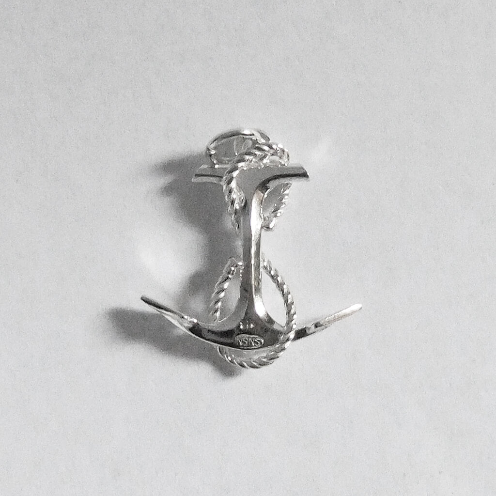 sterling silver anchor and rope charm