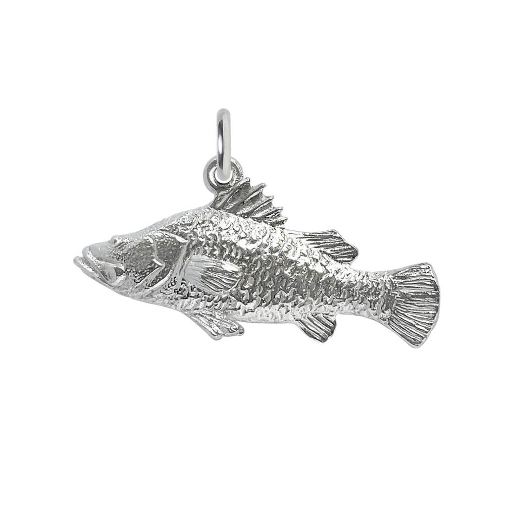 barramundi fish charm sterling silver