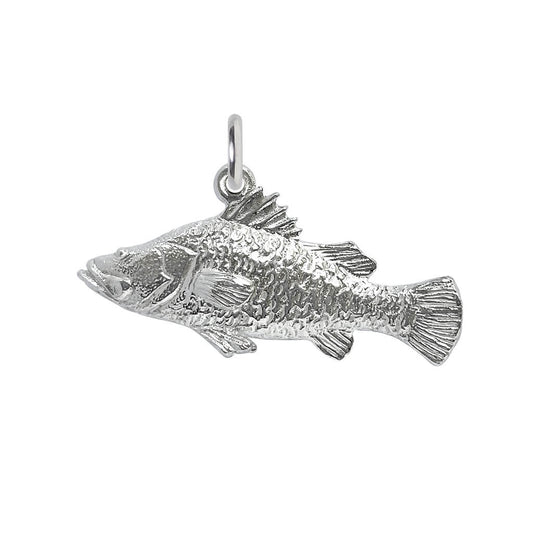 barramundi fish charm sterling silver