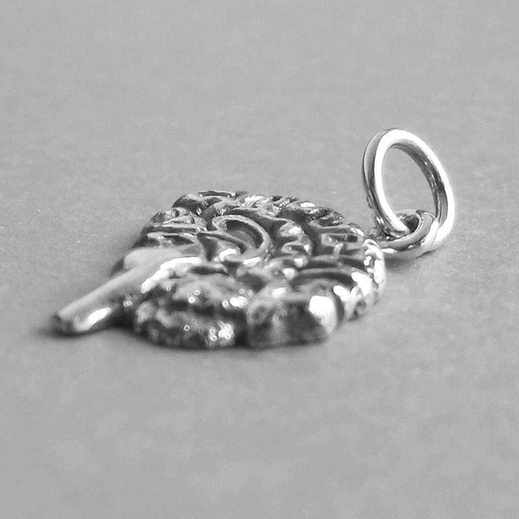 silver anatomical brain charm