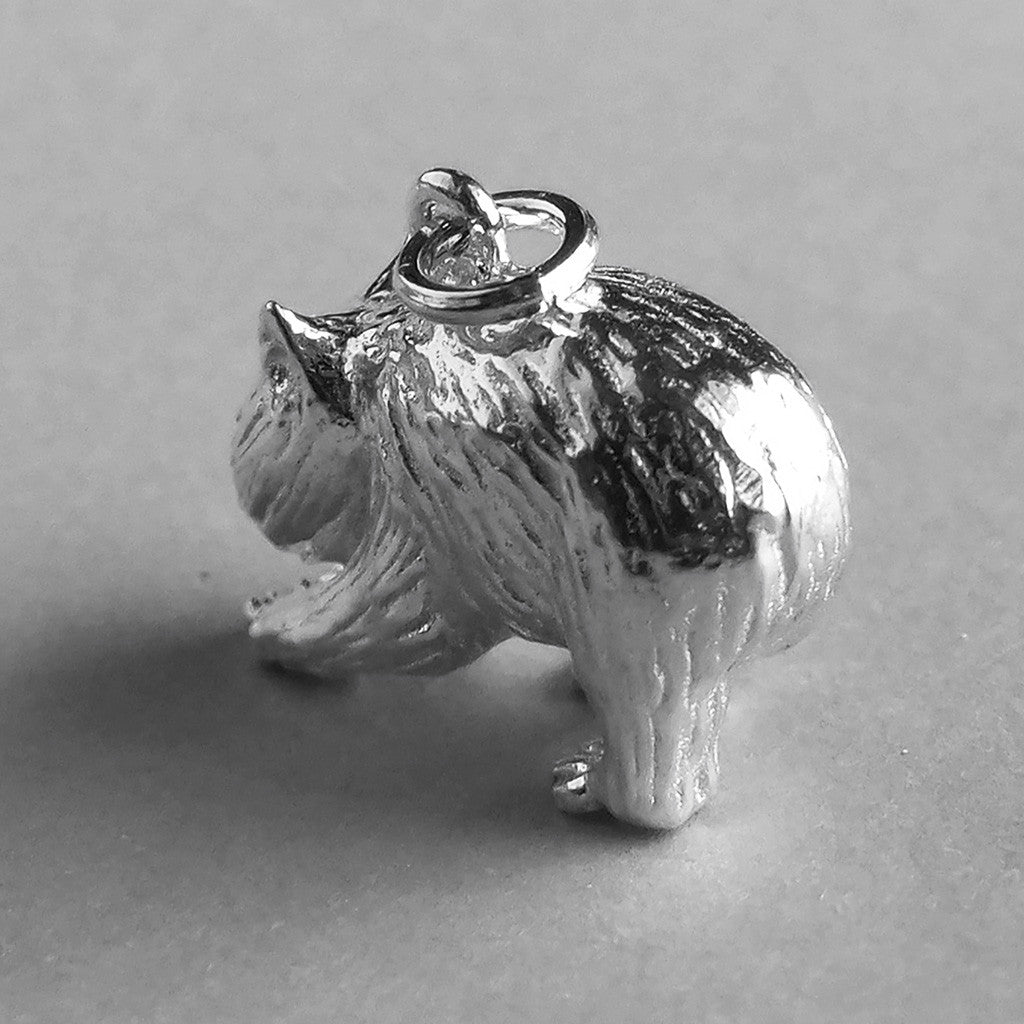 Australian Wombat Charm Sterling Silver or Gold Marsupial | Silver Star Charms