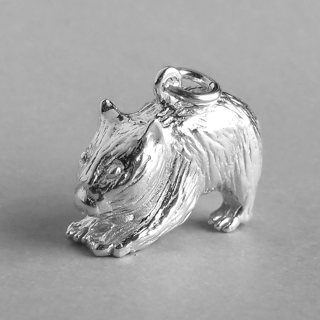 Australian Wombat Charm Sterling Silver or Gold Pendant | Silver Star Charms