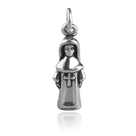 Nun Charm Sterling Silver 925 Pendant