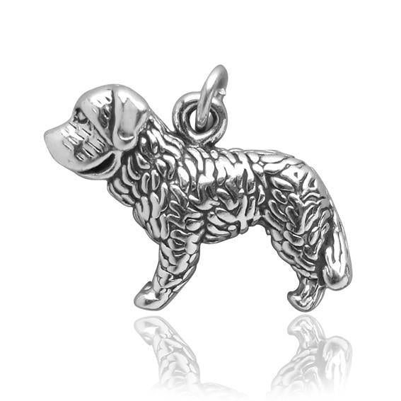 Saint Bernard charm 925 sterling silver dog pendant | Charmarama