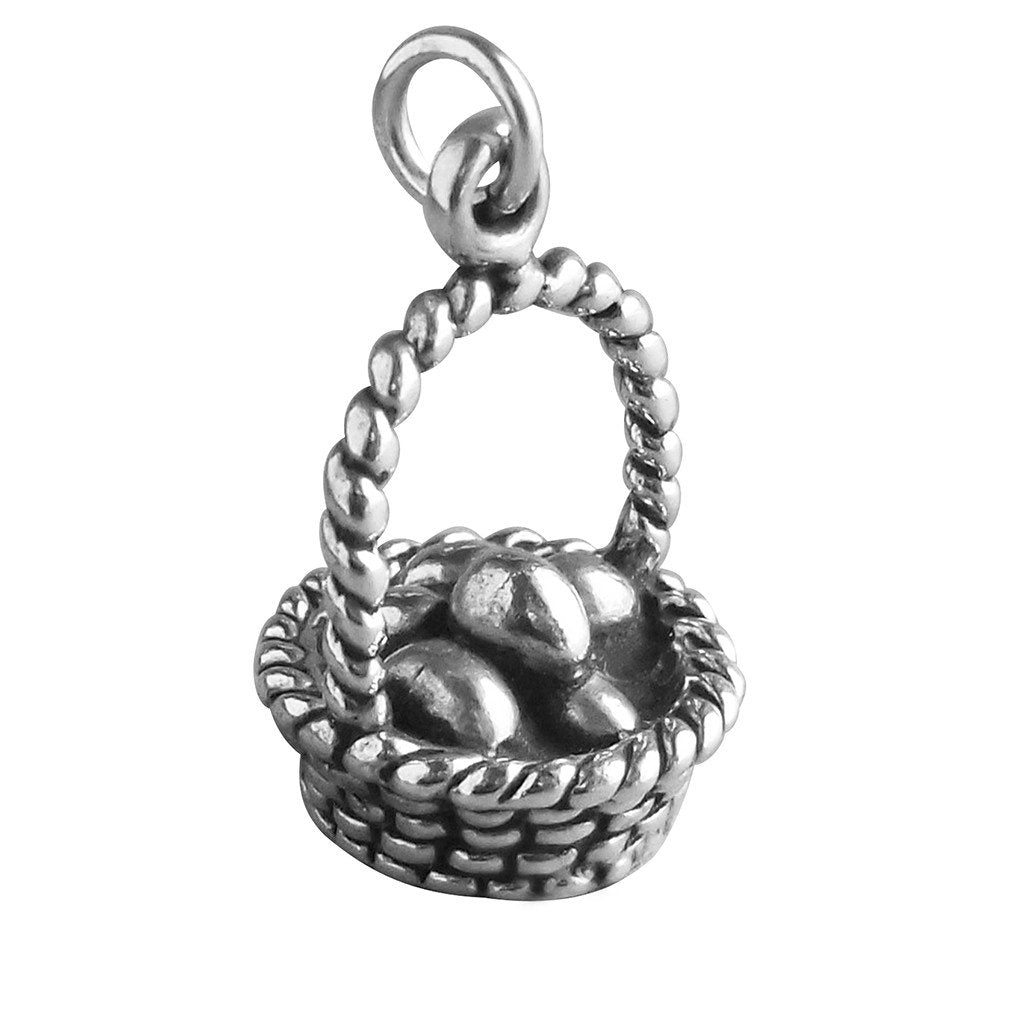Easter Egg Basket Charm Sterling Silver Pendant | Charmarama