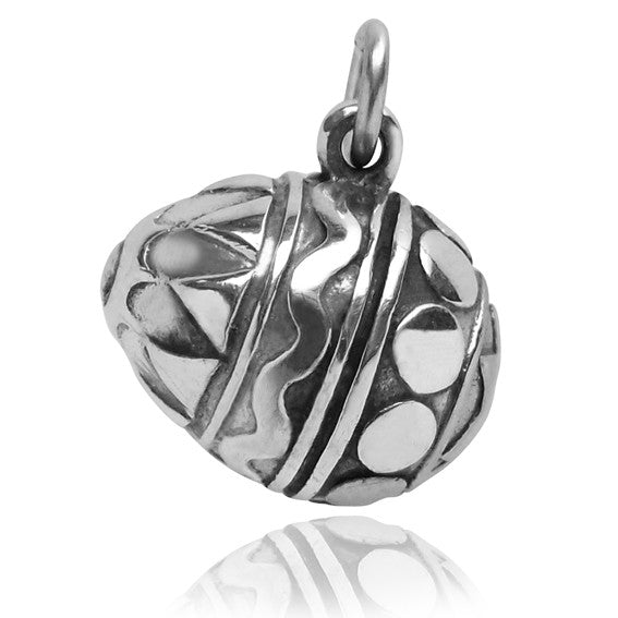 Easter egg charm sterling silver pendant | Silver Star Charms