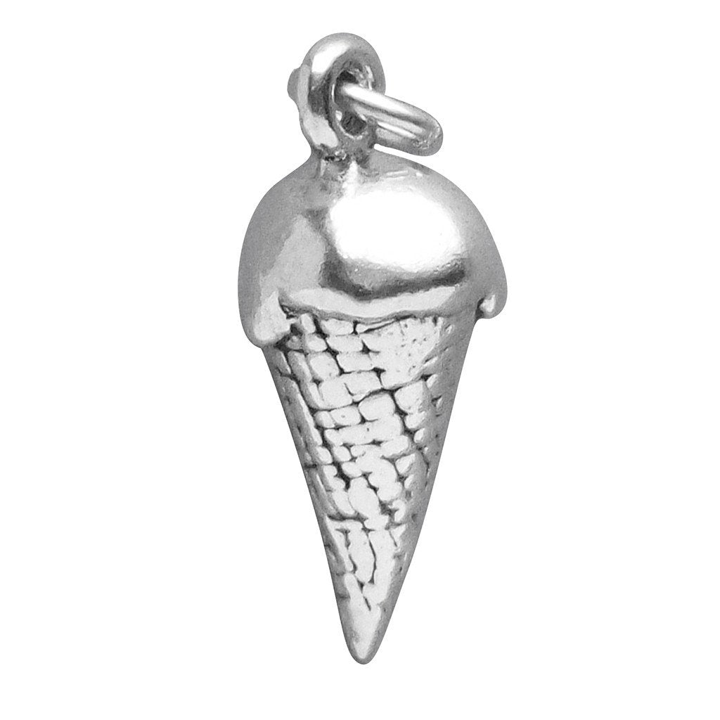 Ice Cream Cone Charm Sterling Silver Food Pendant | Charmarama