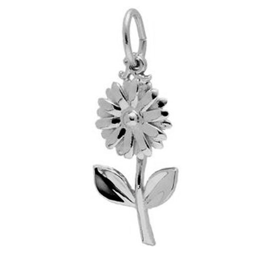 Daisy flower charm sterling silver 925 or gold pendant