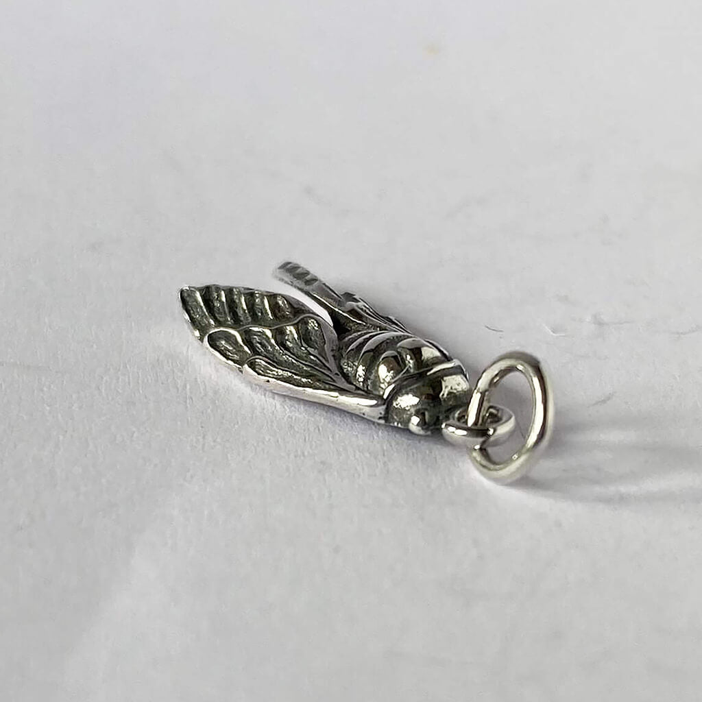 cicada charm sterling silver insect pendant