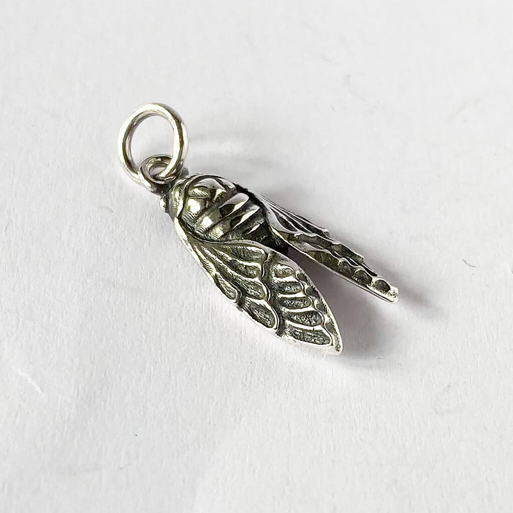 cicada pendant in sterling silver
