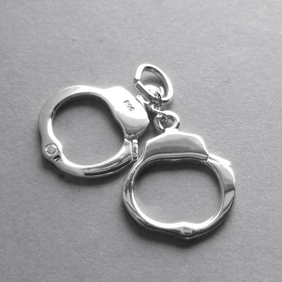 Hand cuffs charm sterling silver 925 or gold pendant