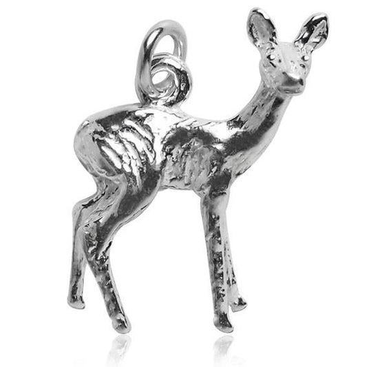 Deer doe charm sterling silver 925 or gold pendant | Charmarama