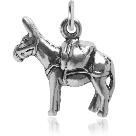Donkey charm sterling silver 925 pendant