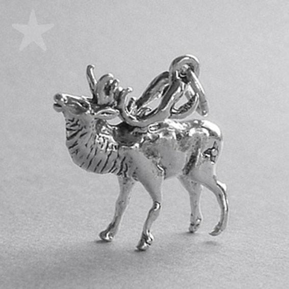 Elk charm sterling silver 925 pendant