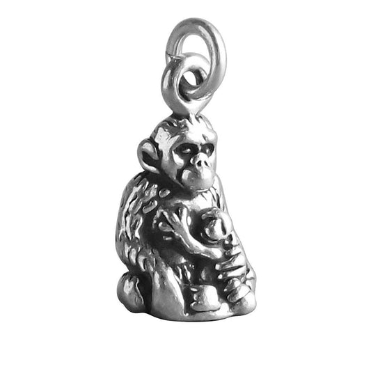 Gorilla Charm Sterling Silver Ape Pendant | Charmarama