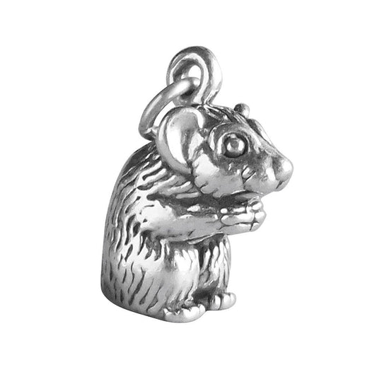 Hamster Charm Sterling Silver Rodent Pendant | Charmarama