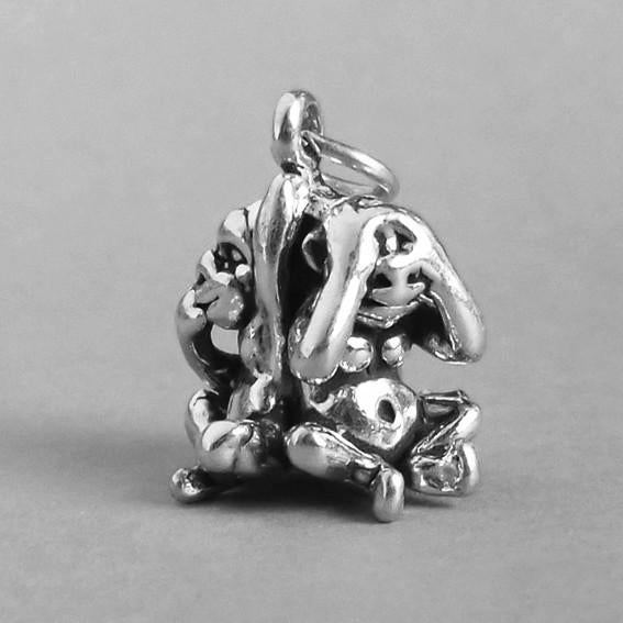 3 Wise monkeys charm 925 sterling silver pendant