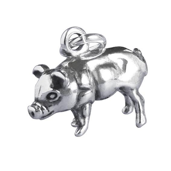 Pig charm 925 sterling silver pendant | Charmarama