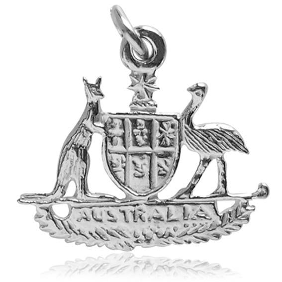 Sterling Silver Australia Emblem Crest Symbol Charm Pendant