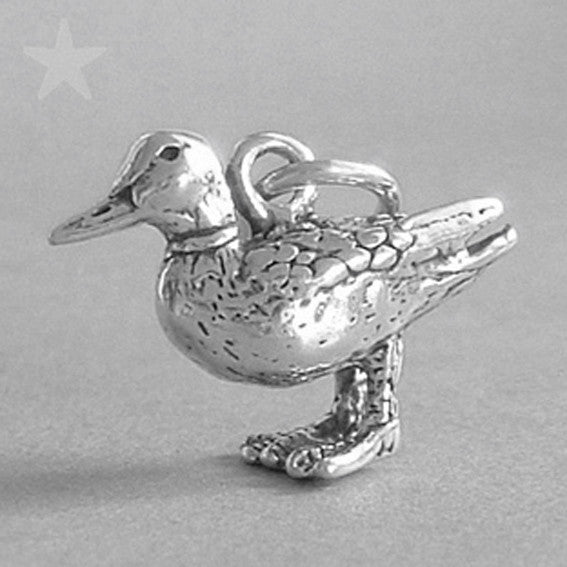 Duck Charm Sterling Silver | Silver Star Charms