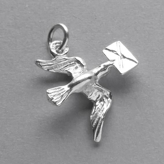Messenger Bird Charm Sterling Silver Dove of Love Pendant | Charmarama