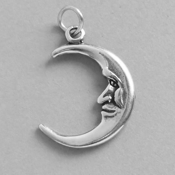 Sterling Silver Crescent Moon Charm Pendant