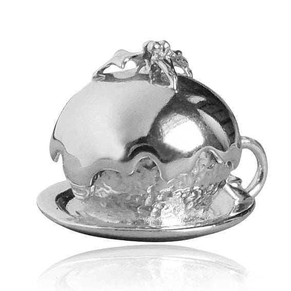 Sterling Silver or Gold Christmas Plum Pudding Charm Pendant