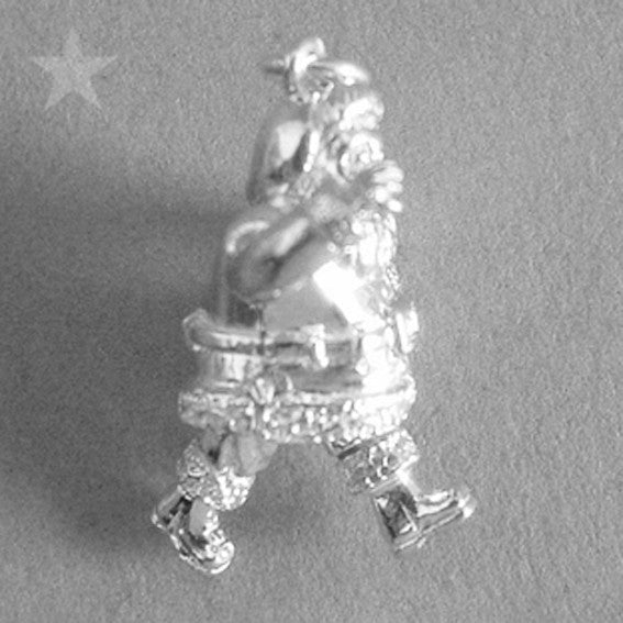 Father Christmas Charm Sterling Silver or Gold Pendant
