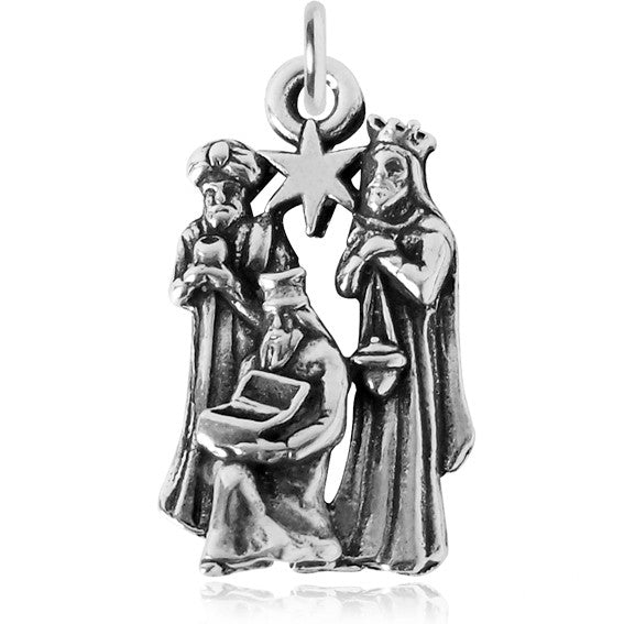 Three Kings Wise Men Christmas Sterling Silver Charm Pendant